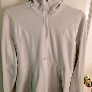 White Lululemon half zip hooded sweater